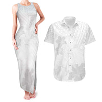 Samoa Lotu Tamaiti Couples Matching Tank Maxi Dress and Hawaiian Shirt White Sun Day Beauty Hibiscus Ver02 LT9 White - Polynesian Pride