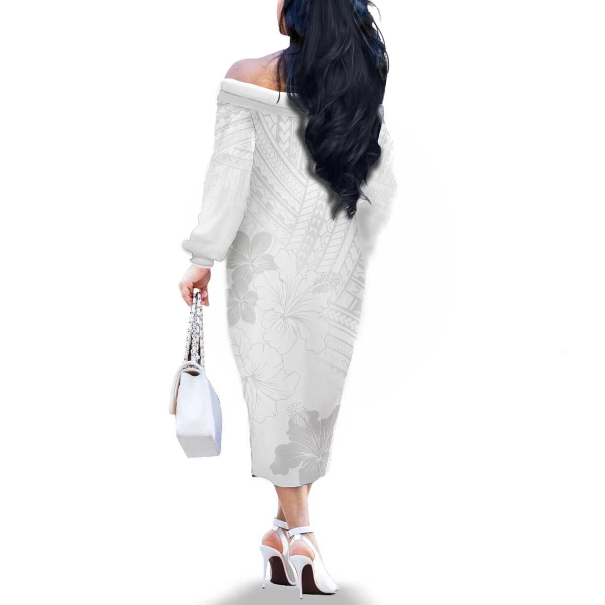 Samoa Lotu Tamaiti Family Matching Off The Shoulder Long Sleeve Dress and Hawaiian Shirt White Sun Day Beauty Hibiscus Ver02 LT9 - Polynesian Pride