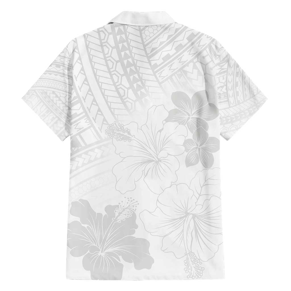 Samoa Lotu Tamaiti Family Matching Off Shoulder Maxi Dress and Hawaiian Shirt White Sun Day Beauty Hibiscus Ver02 LT9 - Polynesian Pride