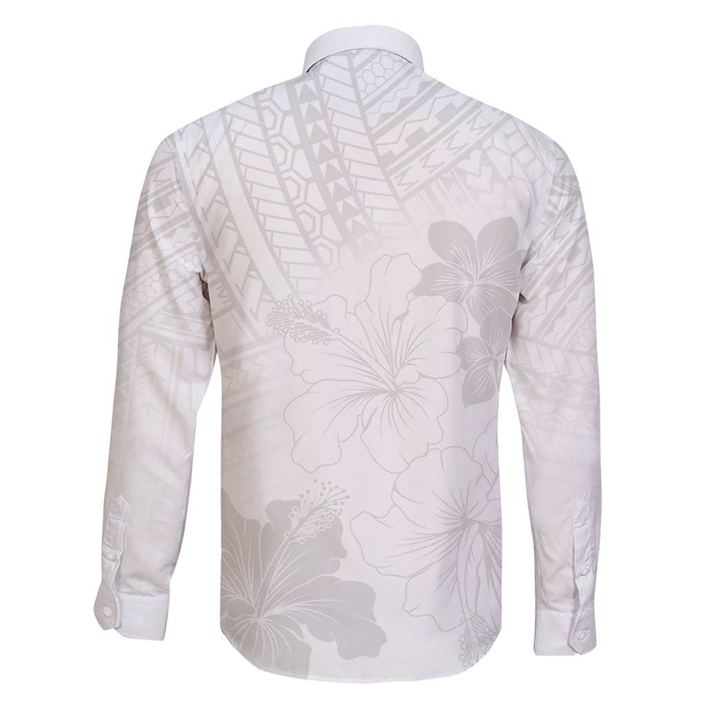 Samoa Lotu Tamaiti Family Matching Off Shoulder Maxi Dress and Hawaiian Shirt White Sun Day Beauty Hibiscus Ver02 LT9 - Polynesian Pride