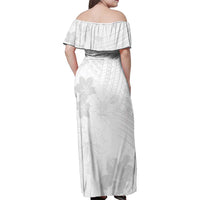 Samoa Lotu Tamaiti Family Matching Off Shoulder Maxi Dress and Hawaiian Shirt White Sun Day Beauty Hibiscus Ver02 LT9 - Polynesian Pride