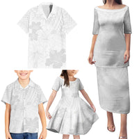 Samoa Lotu Tamaiti Family Matching Puletasi and Hawaiian Shirt White Sun Day Beauty Hibiscus Ver02 LT9 - Polynesian Pride