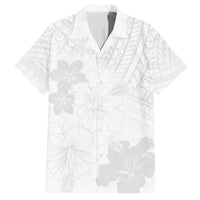 Samoa Lotu Tamaiti Family Matching Puletasi and Hawaiian Shirt White Sun Day Beauty Hibiscus Ver02 LT9 Dad's Shirt - Short Sleeve White - Polynesian Pride