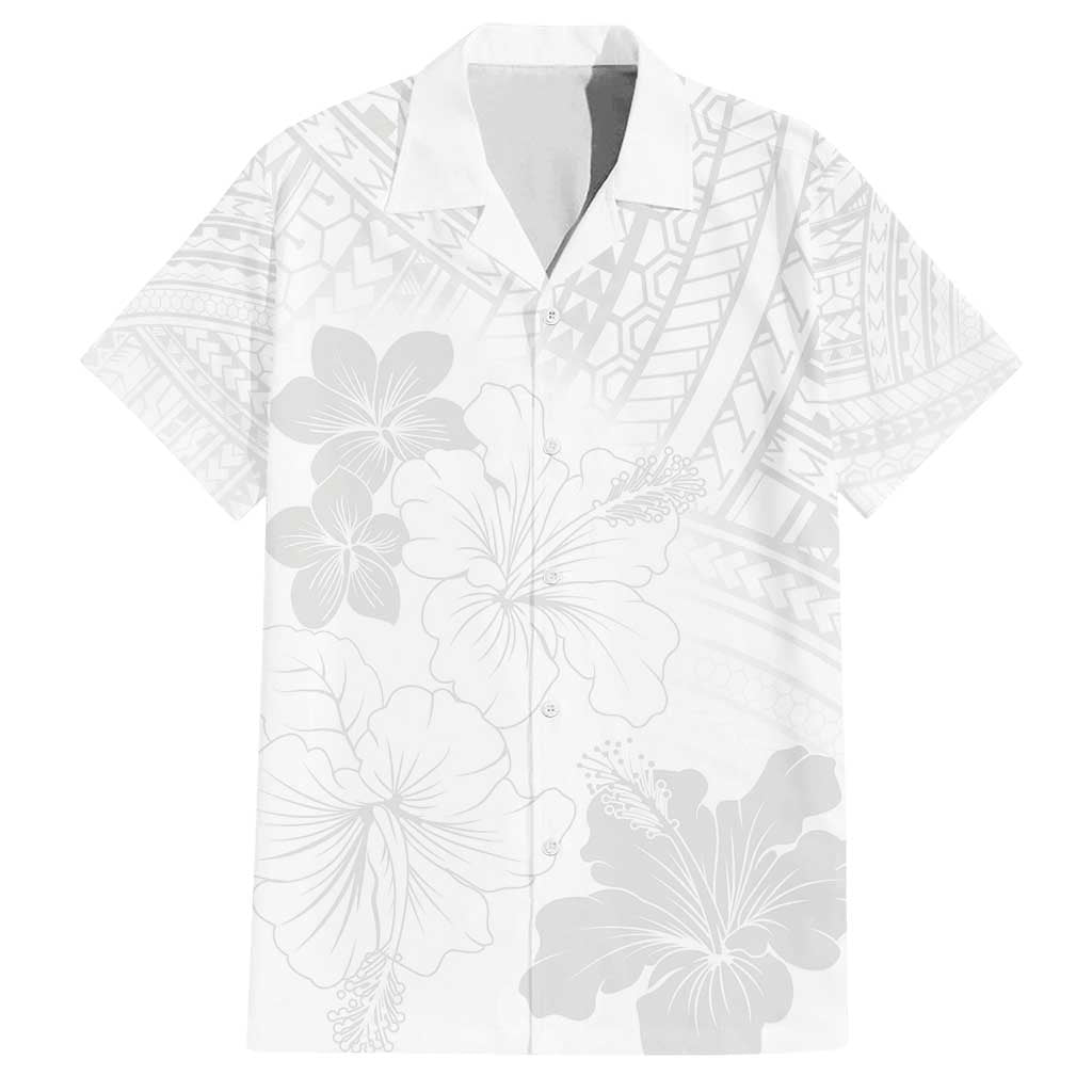 Samoa Lotu Tamaiti Family Matching Summer Maxi Dress and Hawaiian Shirt White Sun Day Beauty Hibiscus Ver02 LT9 Dad's Shirt - Short Sleeve White - Polynesian Pride