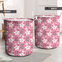 Give Cancer The Boot Pink Cowgirl Laundry Basket Western Aloha Hibiscus Paniolo Heritage Floral LT9 - Polynesian Pride