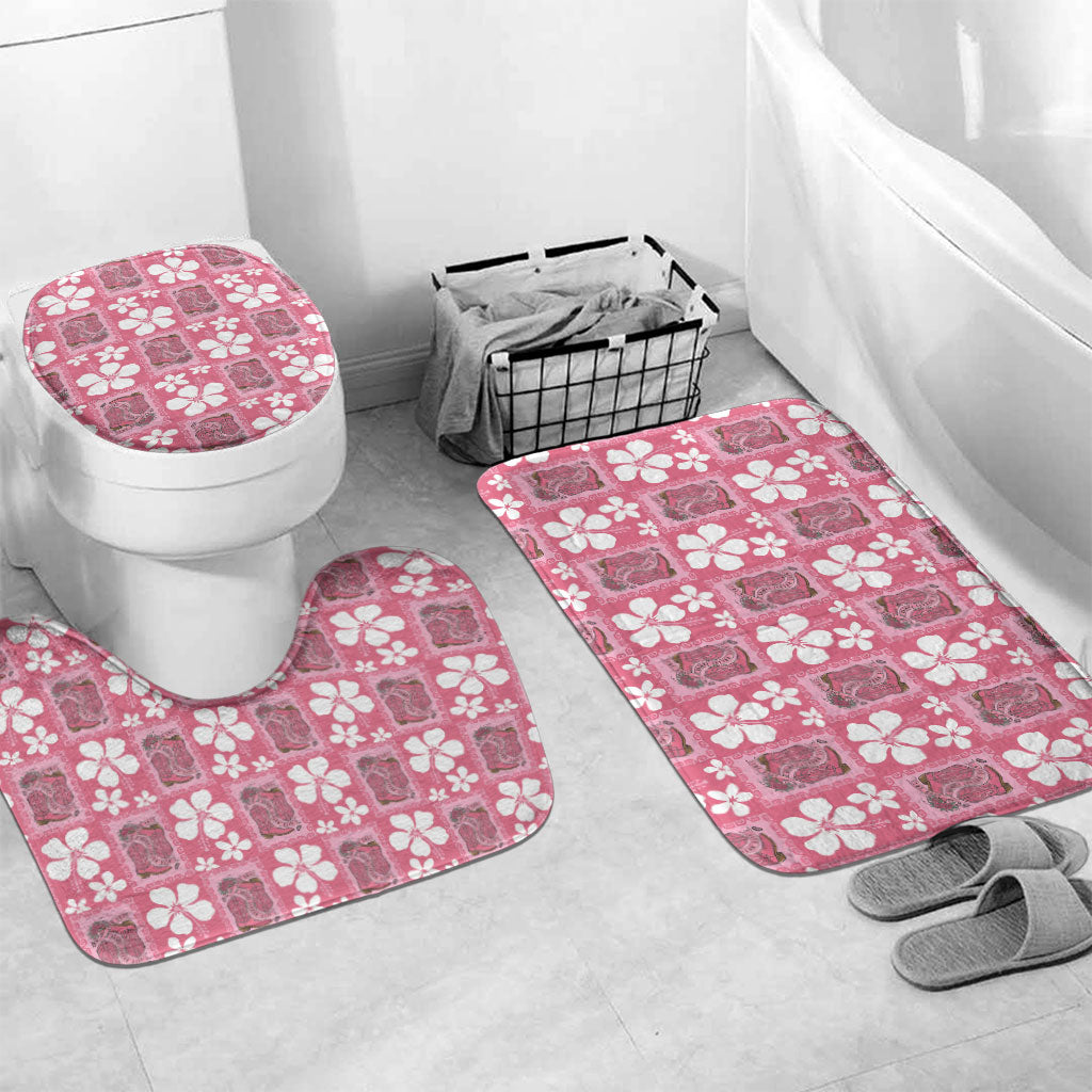 Give Cancer The Boot Pink Cowgirl Bathroom Set Western Aloha Hibiscus Paniolo Heritage Floral LT9 Mat Set Only (3 pcs) One Size Pink - Polynesian Pride
