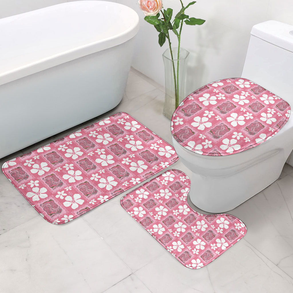 Give Cancer The Boot Pink Cowgirl Bathroom Set Western Aloha Hibiscus Paniolo Heritage Floral LT9 - Polynesian Pride