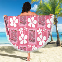 Give Cancer The Boot Pink Cowgirl Beach Blanket Western Aloha Hibiscus Paniolo Heritage Floral LT9 - Polynesian Pride