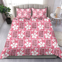 Give Cancer The Boot Pink Cowgirl Bedding Set Western Aloha Hibiscus Paniolo Heritage Floral LT9 - Polynesian Pride