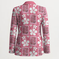 Give Cancer The Boot Pink Cowgirl Blazer Western Aloha Hibiscus Paniolo Heritage Floral LT9 - Polynesian Pride