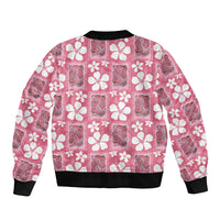 Give Cancer The Boot Pink Cowgirl Bomber Jacket Western Aloha Hibiscus Paniolo Heritage Floral LT9 - Polynesian Pride