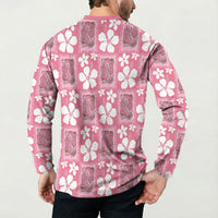 Give Cancer The Boot Pink Cowgirl Button Sweatshirt Western Aloha Hibiscus Paniolo Heritage Floral LT9 - Polynesian Pride