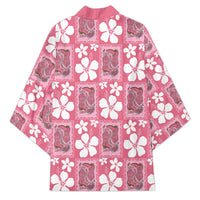 Give Cancer The Boot Pink Cowgirl Kimono Western Aloha Hibiscus Paniolo Heritage Floral LT9 - Polynesian Pride