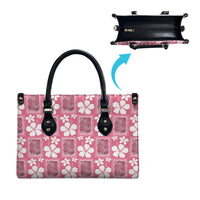 Give Cancer The Boot Pink Cowgirl Leather Bag Western Aloha Hibiscus Paniolo Heritage Floral LT9 - Polynesian Pride