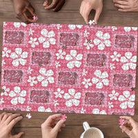 Give Cancer The Boot Pink Cowgirl Puzzle Western Aloha Hibiscus Paniolo Heritage Floral LT9 - Polynesian Pride