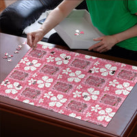 Give Cancer The Boot Pink Cowgirl Puzzle Western Aloha Hibiscus Paniolo Heritage Floral LT9 - Polynesian Pride
