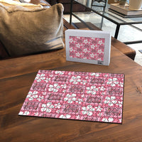 Give Cancer The Boot Pink Cowgirl Puzzle Western Aloha Hibiscus Paniolo Heritage Floral LT9 - Polynesian Pride
