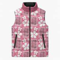 Give Cancer The Boot Pink Cowgirl Sleeveless Puffer Jacket Western Aloha Hibiscus Paniolo Heritage Floral LT9 Unisex Pink - Polynesian Pride