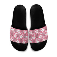 Give Cancer The Boot Pink Cowgirl Slide Sandals Western Aloha Hibiscus Paniolo Heritage Floral LT9 Pink - Polynesian Pride