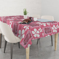 Give Cancer The Boot Pink Cowgirl Tablecloth Western Aloha Hibiscus Paniolo Heritage Floral LT9 - Polynesian Pride