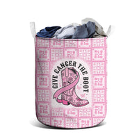 Give Cancer The Boot Pink Cowgirl Laundry Basket Hawaiian Paniolo Mixed Quilt Pattern Style LT9 - Polynesian Pride