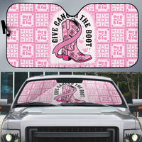 Give Cancer The Boot Pink Cowgirl Auto Sun Shade Hawaiian Paniolo Mixed Quilt Pattern Style LT9 Pink - Polynesian Pride