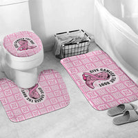 Give Cancer The Boot Pink Cowgirl Bathroom Set Hawaiian Paniolo Mixed Quilt Pattern Style LT9 Mat Set Only (3 pcs) One Size Pink - Polynesian Pride