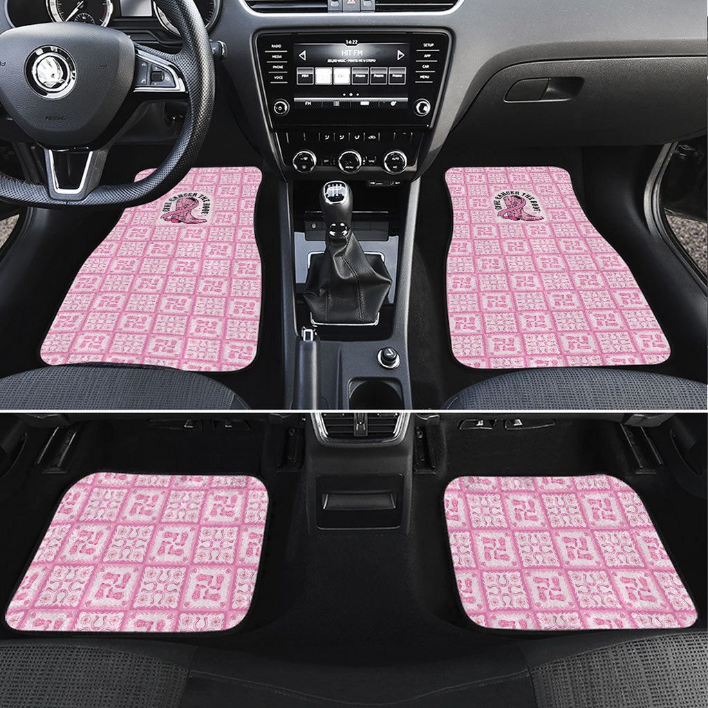 Give Cancer The Boot Pink Cowgirl Car Mats Hawaiian Paniolo Mixed Quilt Pattern Style LT9 Set 4pcs Pink - Polynesian Pride