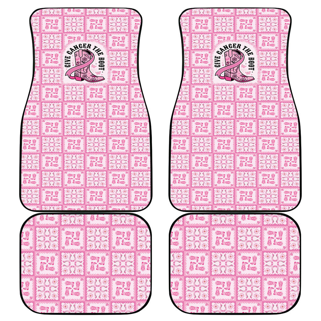 Give Cancer The Boot Pink Cowgirl Car Mats Hawaiian Paniolo Mixed Quilt Pattern Style LT9 - Polynesian Pride
