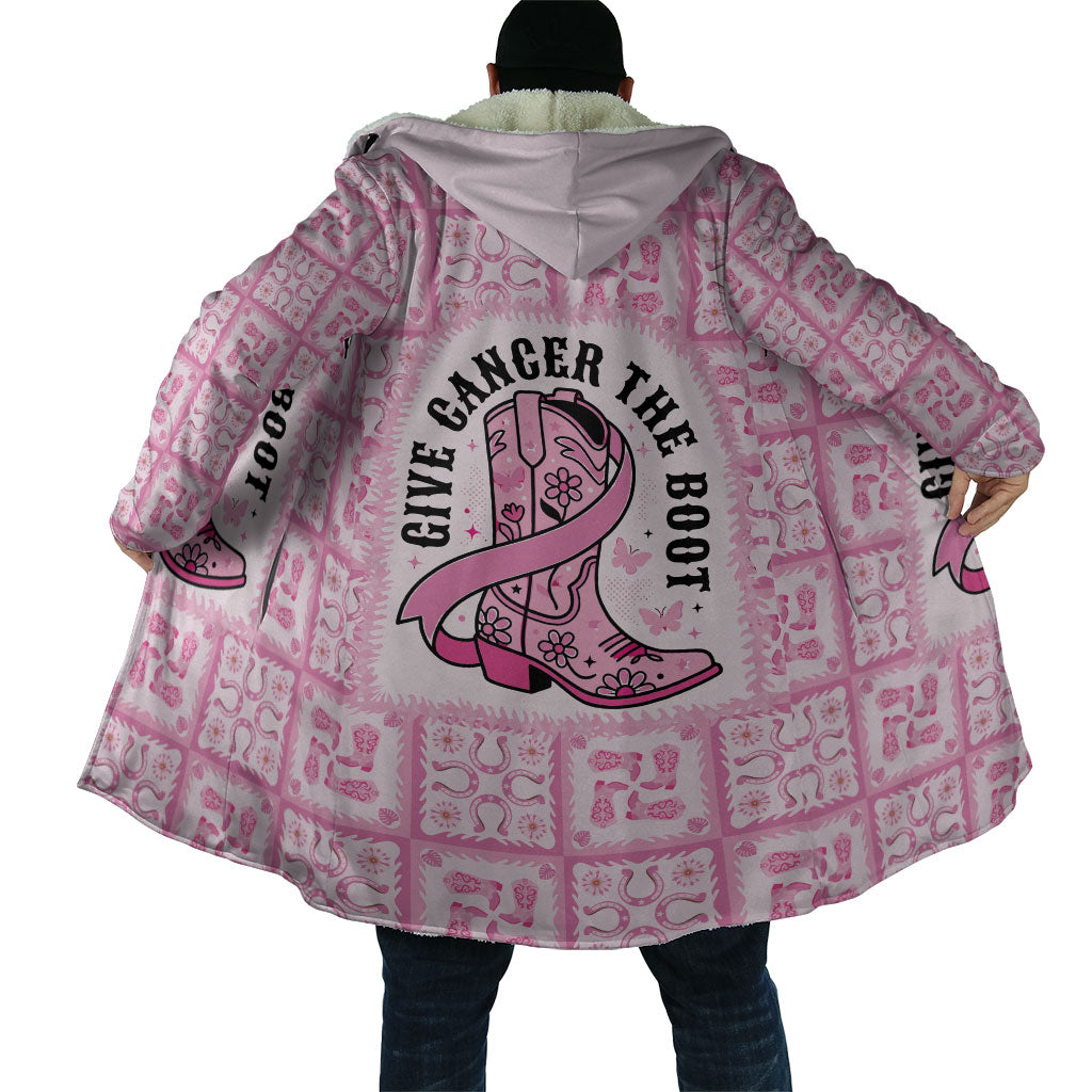 Give Cancer The Boot Pink Cowgirl Cloak Hawaiian Paniolo Mixed Quilt Pattern Style LT9 - Polynesian Pride