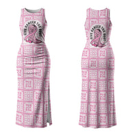 Give Cancer The Boot Pink Cowgirl Couples Matching Tank Maxi Dress and Long Sleeve Button Shirt Hawaiian Paniolo Mixed Quilt Pattern Style LT9 - Polynesian Pride