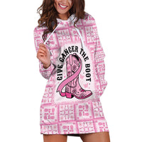 Give Cancer The Boot Pink Cowgirl Hoodie Dress Hawaiian Paniolo Mixed Quilt Pattern Style LT9 Pink - Polynesian Pride