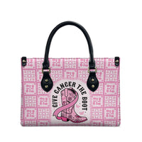 Give Cancer The Boot Pink Cowgirl Leather Bag Hawaiian Paniolo Mixed Quilt Pattern Style LT9 - Polynesian Pride