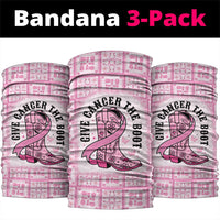 Give Cancer The Boot Pink Cowgirl Neck Gaiter Hawaiian Paniolo Mixed Quilt Pattern Style LT9 package One Size: 25*50cm Pink - Polynesian Pride