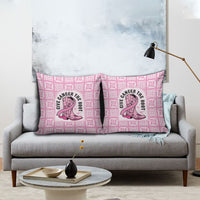 Give Cancer The Boot Pink Cowgirl Pillow Cover Hawaiian Paniolo Mixed Quilt Pattern Style LT9 - Polynesian Pride