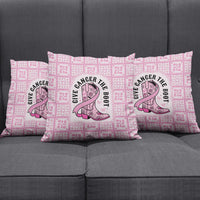 Give Cancer The Boot Pink Cowgirl Pillow Cover Hawaiian Paniolo Mixed Quilt Pattern Style LT9 - Polynesian Pride