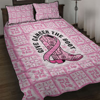 Give Cancer The Boot Pink Cowgirl Quilt Bed Set Hawaiian Paniolo Mixed Quilt Pattern Style LT9 Pink - Polynesian Pride