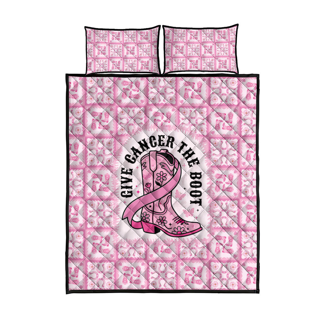 Give Cancer The Boot Pink Cowgirl Quilt Bed Set Hawaiian Paniolo Mixed Quilt Pattern Style LT9 - Polynesian Pride