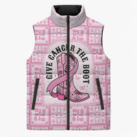 Give Cancer The Boot Pink Cowgirl Sleeveless Puffer Jacket Hawaiian Paniolo Mixed Quilt Pattern Style LT9 Unisex Pink - Polynesian Pride