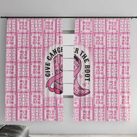 Give Cancer The Boot Pink Cowgirl Window Curtain Hawaiian Paniolo Mixed Quilt Pattern Style LT9 With Hooks Pink - Polynesian Pride