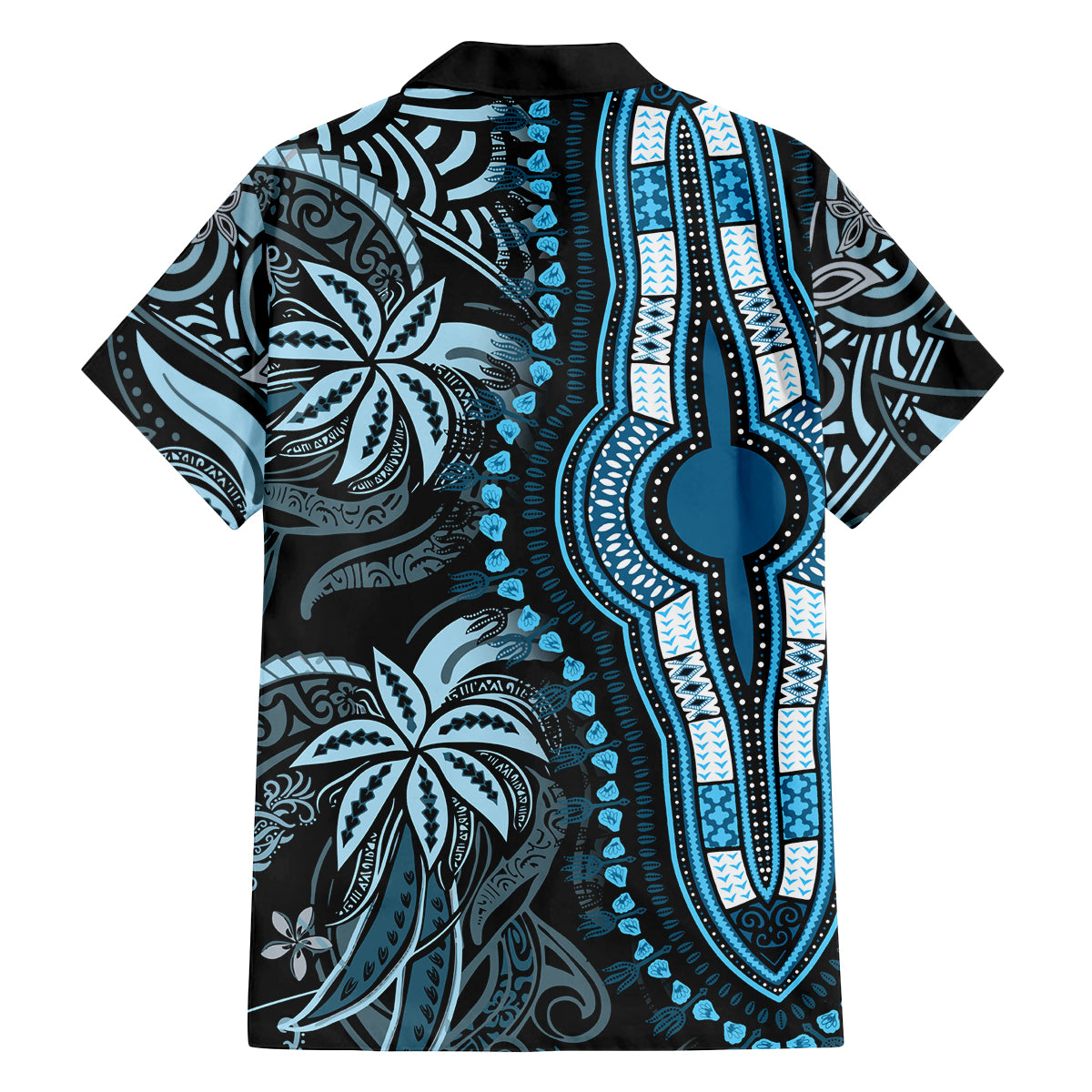 Polynesia Dashiki Family Matching Long Sleeve Bodycon Dress and Hawaiian Shirt Polynesia and Africa Traditional Special Together Blue LT9 - Polynesian Pride