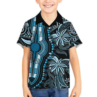 Polynesia Dashiki Family Matching Long Sleeve Bodycon Dress and Hawaiian Shirt Polynesia and Africa Traditional Special Together Blue LT9 Son's Shirt Blue - Polynesian Pride