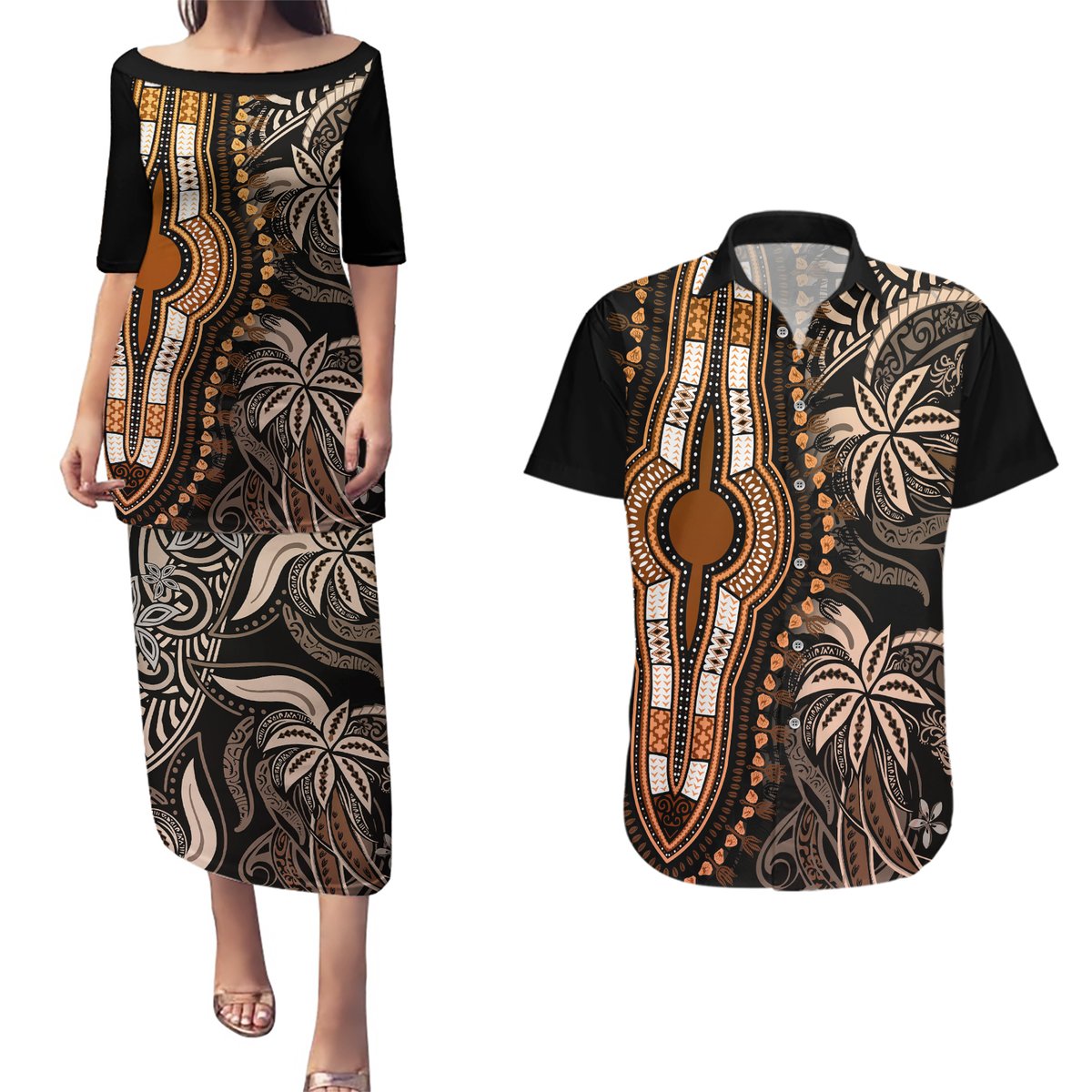 polynesia-dashiki-couples-matching-puletasi-dress-and-hawaiian-shirt-polynesia-and-africa-traditional-special-together-gold