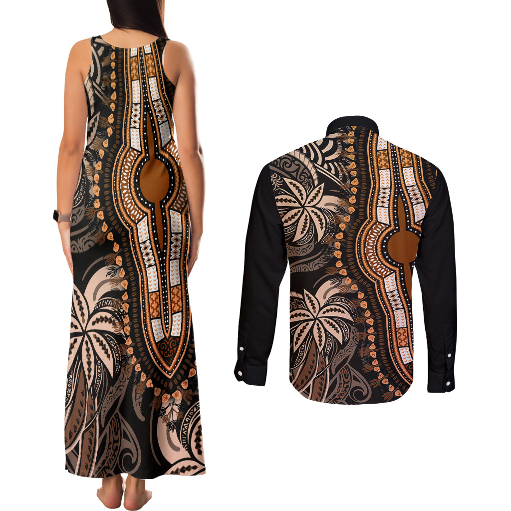 polynesia-dashiki-couples-matching-tank-maxi-dress-and-long-sleeve-button-shirts-polynesia-and-africa-traditional-special-together-gold