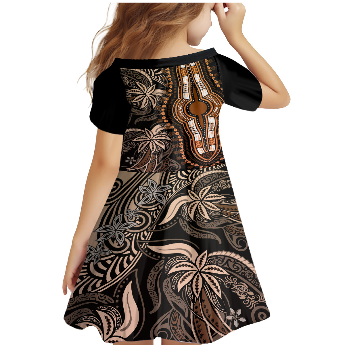 Polynesia Dashiki Family Matching Mermaid Dress and Hawaiian Shirt Polynesia and Africa Traditional Special Together Gold LT9 - Polynesian Pride