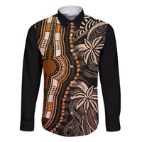 Polynesia Dashiki Family Matching Off Shoulder Long Sleeve Dress and Hawaiian Shirt Polynesia and Africa Traditional Special Together Gold LT9 Dad's Shirt - Long Sleeve Gold - Polynesian Pride