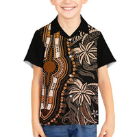 Polynesia Dashiki Family Matching Off Shoulder Long Sleeve Dress and Hawaiian Shirt Polynesia and Africa Traditional Special Together Gold LT9 Son's Shirt Gold - Polynesian Pride