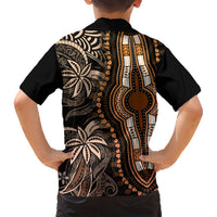 Polynesia Dashiki Family Matching Short Sleeve Bodycon Dress and Hawaiian Shirt Polynesia and Africa Traditional Special Together Gold LT9 - Polynesian Pride
