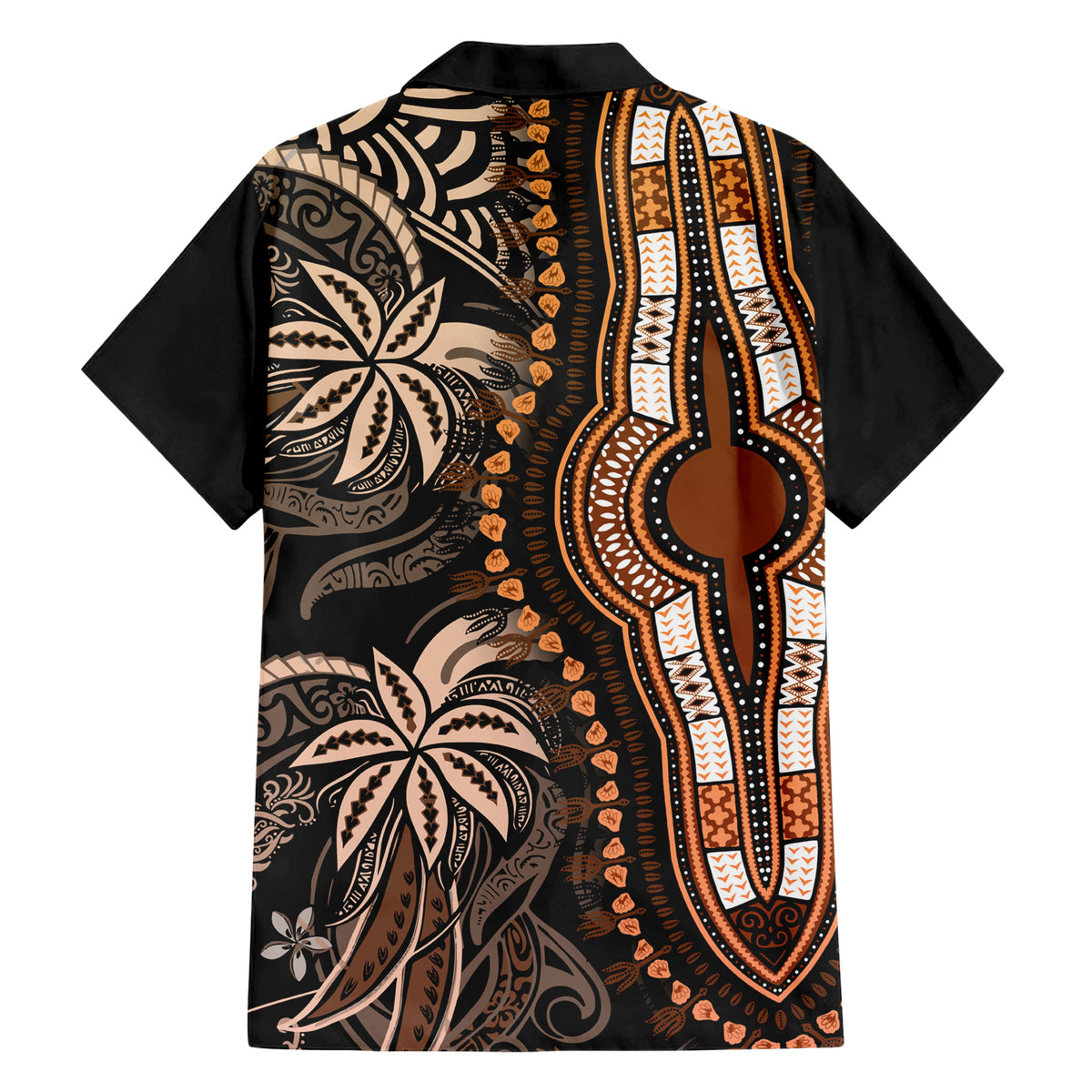 Polynesia Dashiki Family Matching Short Sleeve Bodycon Dress and Hawaiian Shirt Polynesia and Africa Traditional Special Together Gold LT9 - Polynesian Pride
