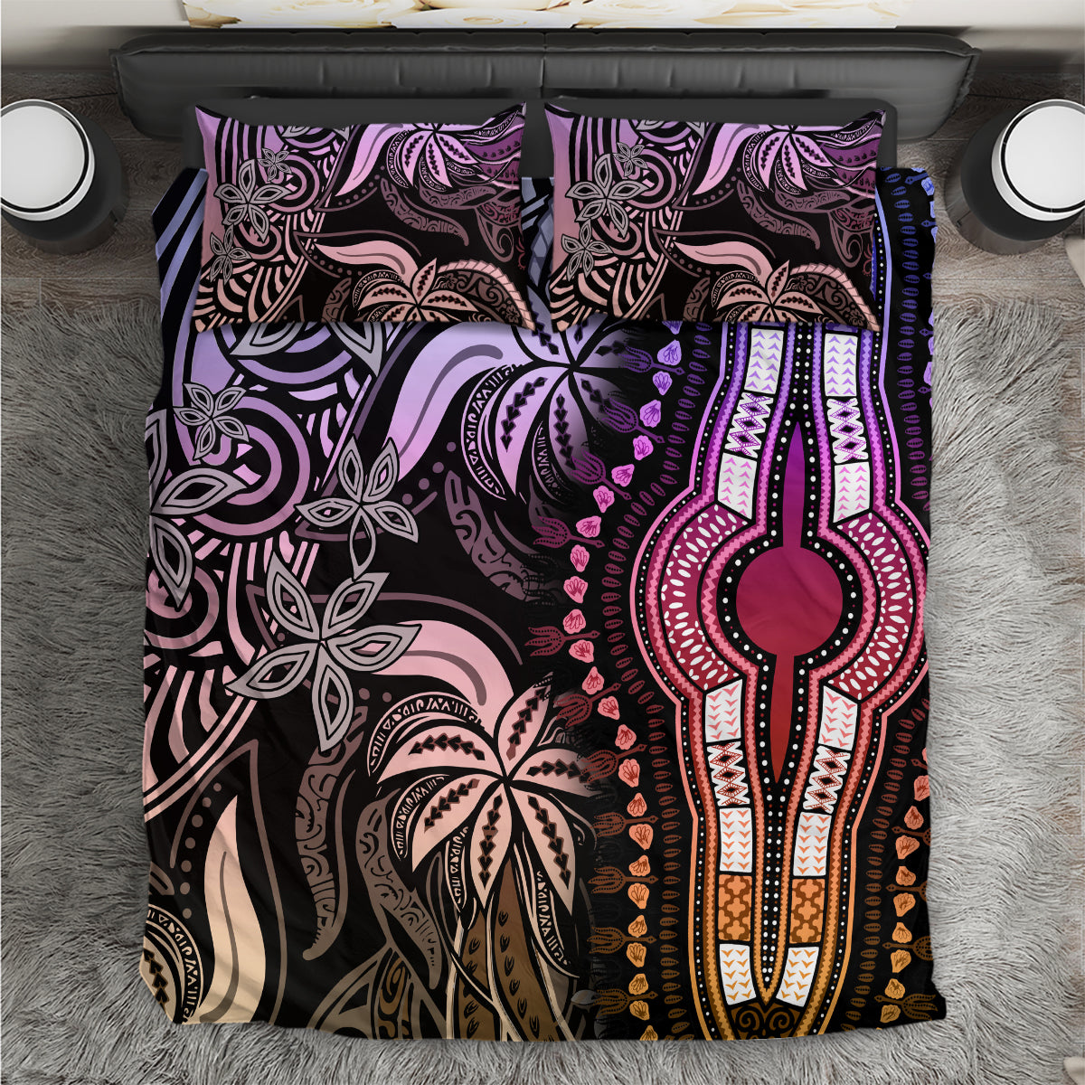 Polynesia Dashiki Bedding Set Polynesia and Africa Traditional Special Together Pastel LT9 Pastel - Polynesian Pride